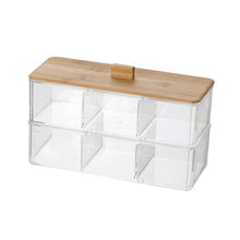 Load image into Gallery viewer, MSJO Makeup Organizer Box Storage Cosmetices Cotton Pads Swab Bamboo Cover for Women Home Bathroom  Organizador Makeup Boxes Bin