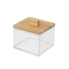 Load image into Gallery viewer, MSJO Makeup Organizer Box Storage Cosmetices Cotton Pads Swab Bamboo Cover for Women Home Bathroom  Organizador Makeup Boxes Bin