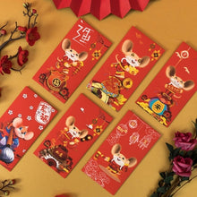 Load image into Gallery viewer, 6PCS Cartoon Rat Red Envelopes Happy New Year Chinese Style Money Envelopes Cute Red Bag For Baby Gift Lucky Money Envelopes