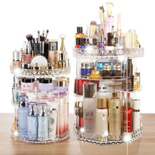 Load image into Gallery viewer, 360 Rotating Acrylic Cosmetic Makeup Organizer DIY Detachable Rangement Maquillage Adjustable Makeup Storage Holder Rack